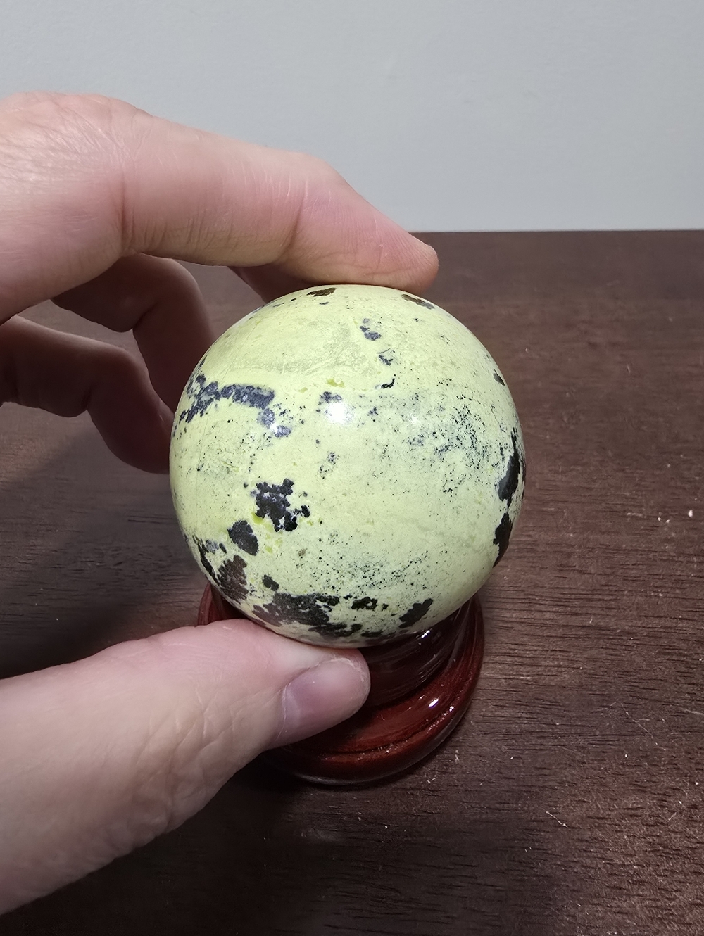 Lime Serpentine Crystal Sphere #B 52 mm
